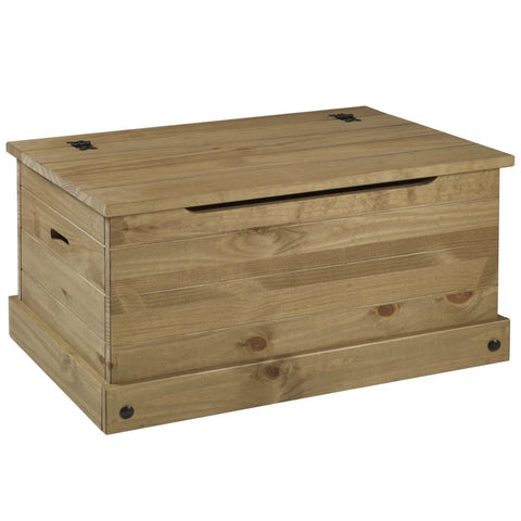 OS Home and Office Furniture Cottage Series Wood Storage Trunk in Brown