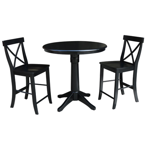 International Concepts 3 Piece 36" Round Counter Height Dining Set