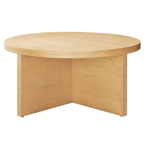 Modway EEI-6580-NAT Silas Round Wood Coffee Table, Natural