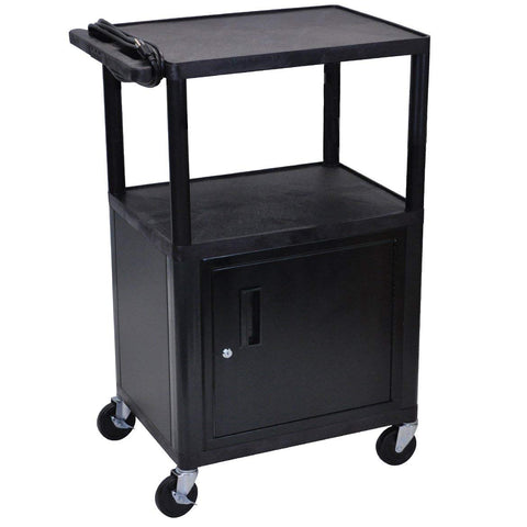 Luxor LE42C-B 42"H AV Cart - Three Shelves Cabinet