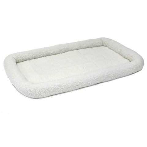 MidWest Homes for Pets QuietTime Dog Bed – White Fleece Bolster, Ultra-Soft and Machine Washable, Fits 48-Inch Crates and Carriers, for Extra-Large Breed Dogs