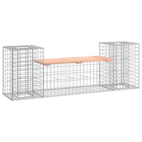 vidaXL Patio Bench with Gabion Design and Solid Wood Douglas - Compact Outdoor Seating with Built-in Planters