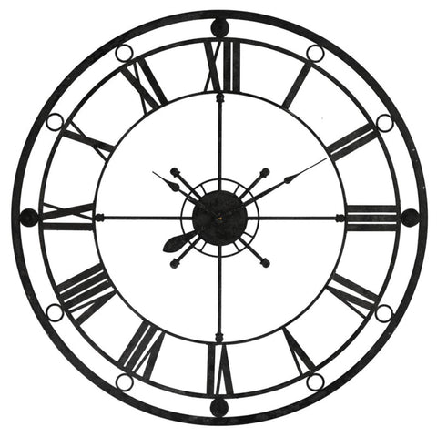 Yosemite Home Decor Transitional Metal Tower Wall Clock in Black