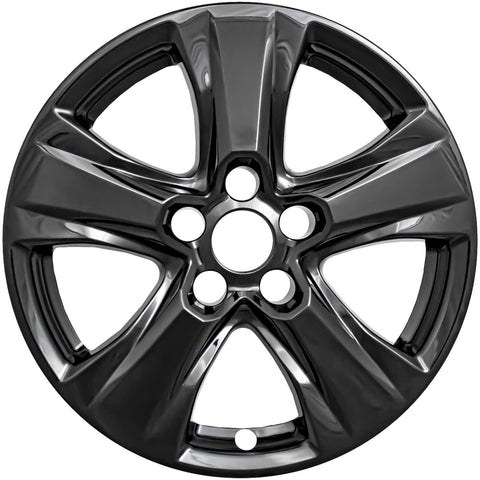 Impostor Wheel Covers Fits Toyota RAV4 2019-2025 Set of 4 Wheel Skins 5 V Spokes Gloss Black Painted ABS Plastic 17 Inch Snap-On Covers Coast to Coast IWCIMP434BLK