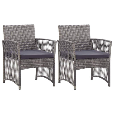 vidaXL Garden armchairs with cushions 2 units synthetic rattan anthracite