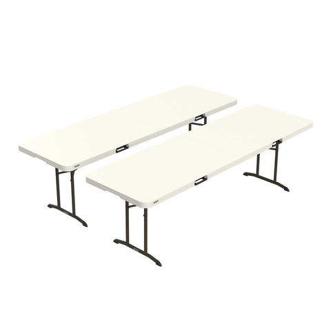 Lifetime 80882 Commercial Fold in Half Table, 8 Feet, 2 Pack, Almond