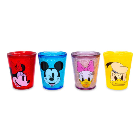 Disney Mickey Mouse and Friends Faces 1.5-Ounce Plastic Freeze Gel Mini Cups, Set of 4 | Insulated Cooling Drinkware Chiller