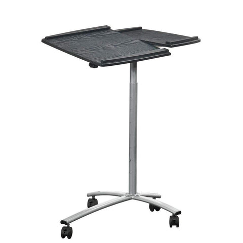 FastFurnishings Adjustable Laptop Computer Cart Desk Stand in Graphite Wood Grain