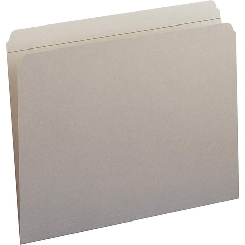 Smead File Folder, Reinforced Straight-Cut Tab, Letter Size, Gray, 100 per Box (12310)