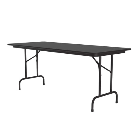 Correll 30"x72" Commercial Duty Folding Table, Black Granite High Pressure Laminate Top, 3/4" Core (CF3072PX-07)