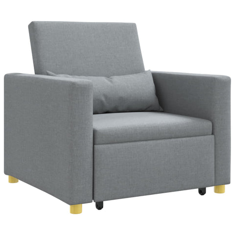 vidaXL Single Sofa Bed Reclining Light Gray 90 x 165 x 87 cm Fabric, Cozy Sofa Bed, Stylish Living Room Seating, Tough Armchair, Lounge, Versatile Home Furniture for Guests