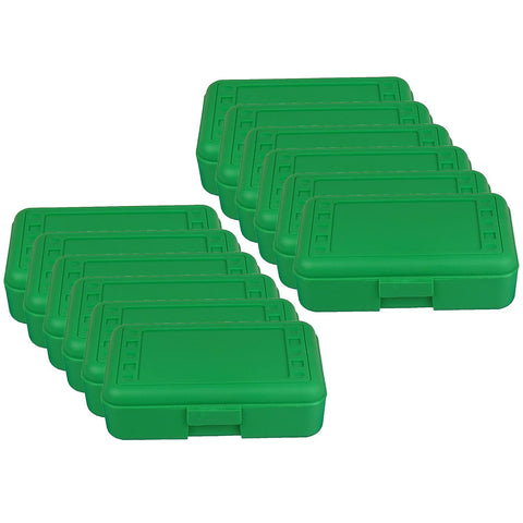 Romanoff Rom60205-12 Plastic Pencil Box, Green, 12/Pack