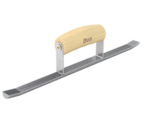 Bon Half Round Sledrunner – 14 in. x 3/4 in. – Steel Masonry Jointer with Wood Wave Handle – Creates Smooth Half-Round Rodded Joints with Precision and Control