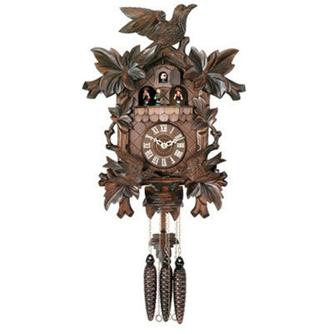 River City Clocks One Day Hand-Carved Musical Cuckoo Clock with Dancers and Animated Birds