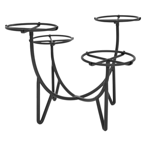 Oakestry Frida Plant Stand IV Metal Floor Riser for Indoor Outdoor Pots Planters Patio Balcony Garden Home Decor Decorative Stable Compact Space Saving Black Finish Modern Style Use Everyday Living
