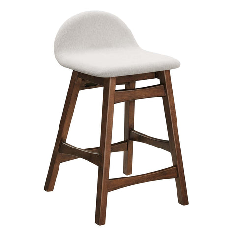 Modway EEI-6555-HEI Juno Wood Counter Stool - Set of 2, Ivory Fabric