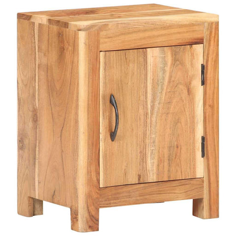 vidaXL Bedside Cabinet in Solid Acacia Wood - ic Brown, Rectangular Nightstand with Storage - Natural Finish, Ready Assembled