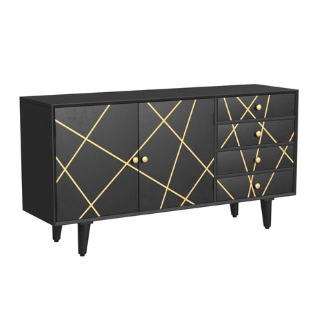Powell Kade Mango Wood Console Table with Black Finish D1450A21
