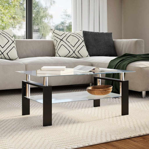 Oakestry Coffee Table Grey and Transparent Tempered Glass and Melamine Premium Storage Cabinet Modern Luxury Storage Solution Elegant Dining Interior Furniture Space Saving Organizer