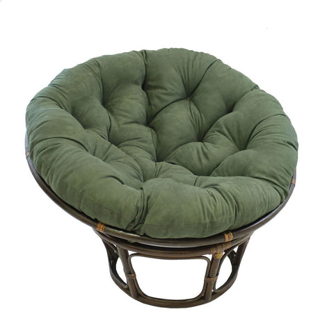 Rattan 42-Inch Papasan Chair with Micro Suede Cushion