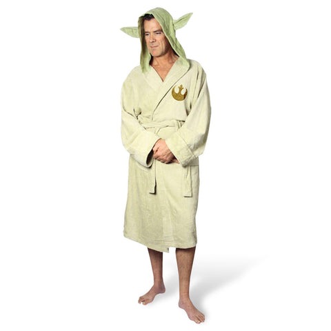 Star Wars Yoda Unisex Hooded Bathrobe for Adults One Size