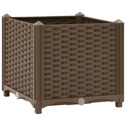 vidaXL Rectangular Raised Garden Bed in Sturdy Polypropylene, Brown Outdoor Planter, Ideal for Vegetables, Flowers, Herbs – Requires Assembly, Perfect for Garden, Patio, Balcony Decor