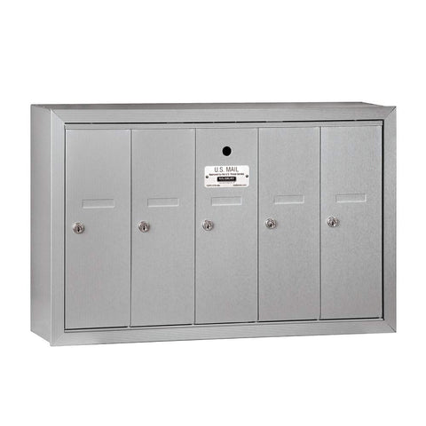 Vertical Mailbox - 5 Doors - Aluminum - Surface Mounted - USPS Access