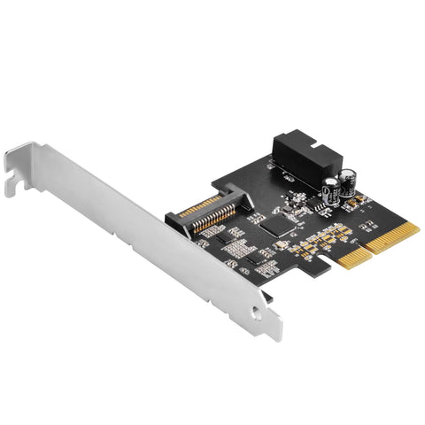 SilverStone Technology ECU04-E USB 3.1/3.2 Gen2 PCIe Card with Internal 19Pin Connector & Pericom Redriver, SST-ECU04-E, TAA Compliant