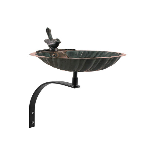 Achla Designs Scallop Shell Birdfeeder with Wall Mount Bracket