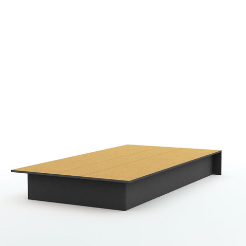 Fast Furnishings Twin Size Platform Bed Frame in Black Wood Finish