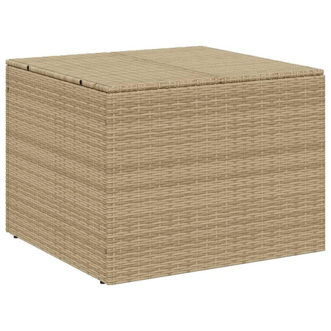 vidaXL Garden Storage Box - 76.9 Gal, Mix Beige PE Rattan, Water- Bag, Stable Steel Frame for Patio, Yard, Outdoor