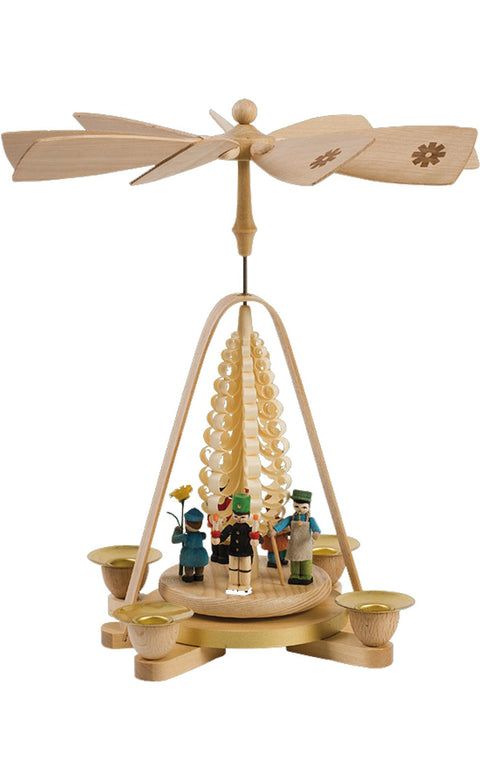 Alexander Taron Importer 16626 Richard GLAESSER Pyramid-Children Enjoying Winter Sports, Multicolor