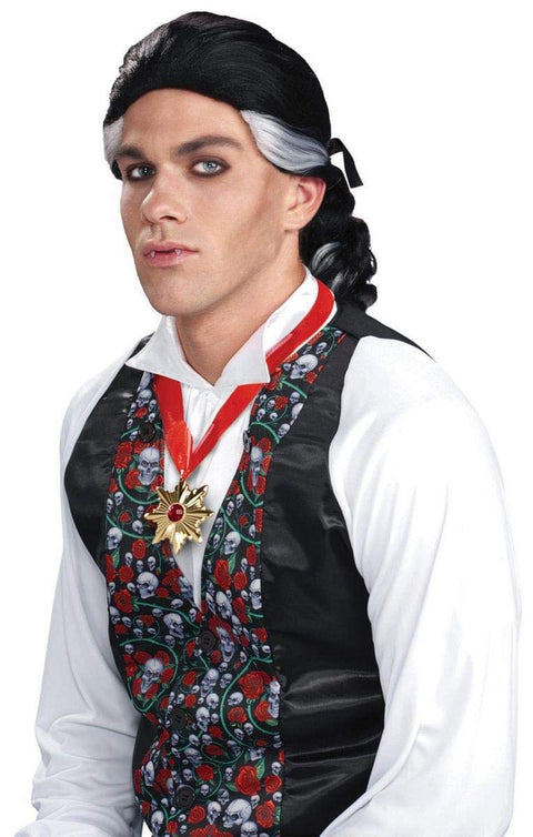 Forum Novelties Inc. Gothic Vampire Wig (Black with White) Adult Halloween Costume Accessory