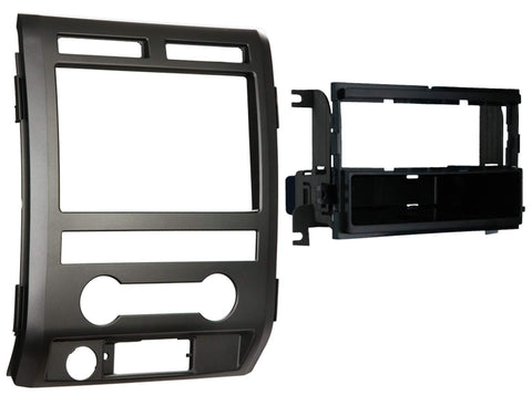 Metra Electronics 99-5822B Single DIN Installation Dash Kit for 2009-2010 Ford F-150 Non-NAV Models with Driver Info Switches in Factory Panel(Matte Black)