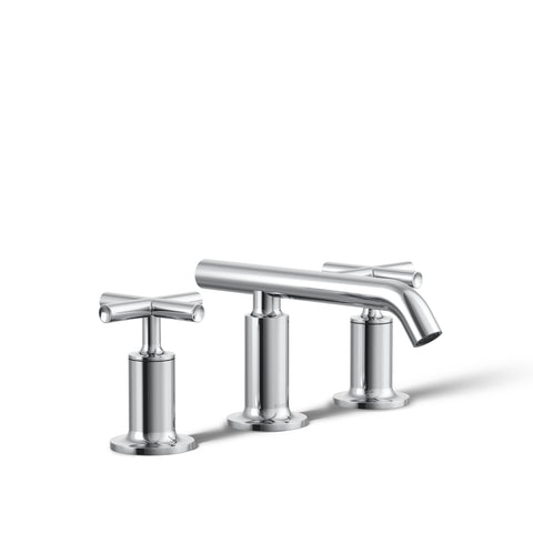 Kohler 14410-3-CP Purist® Widespread Bathroom Sink Faucet with Cross Handles, 1.2 gpm, Polished Chrome