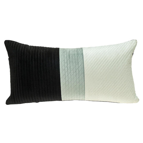 Parkland Collection Hiro Transitional Black Rectangle 12" x 24" Throw Pillow