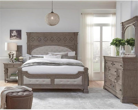 Pulaski Kingsbury 1 Drawer USB Charging Open Wood Nightstand in French Gray