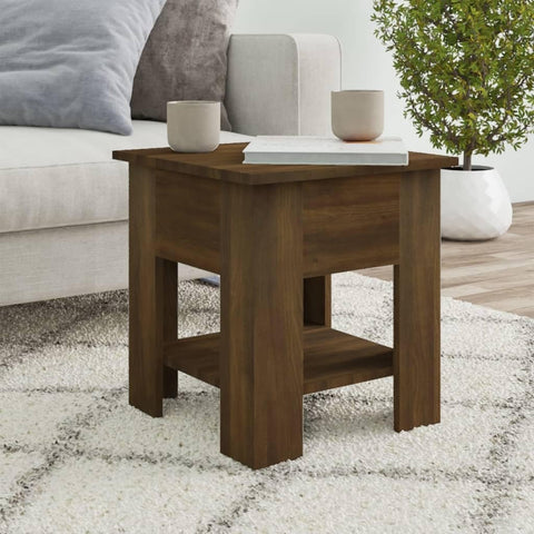 Oakestry Coffee Table Brown Oak Engineered Wood Small Coffee Table Premium Storage Cabinet Modern Luxury Storage Solution Elegant Dining Interior Furniture Space Saving Organizer