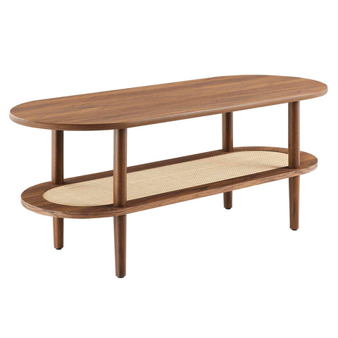 Modway EEI-6526-WAL Torus Oval Coffee Table, Walnut