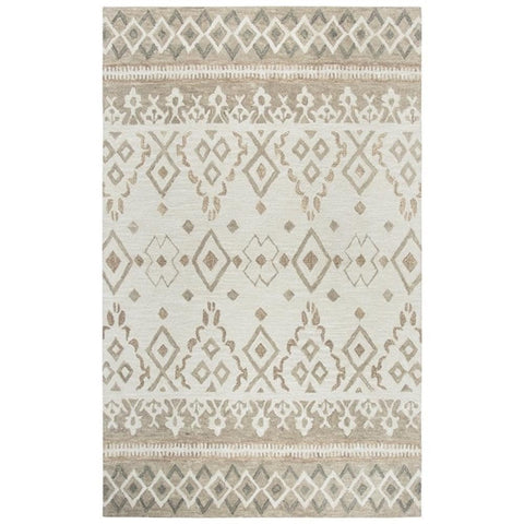 Rizzy Home Alora Decor LaVine 10' x 13' Geometric Natural/Teal Hand-Tufted Area Rug