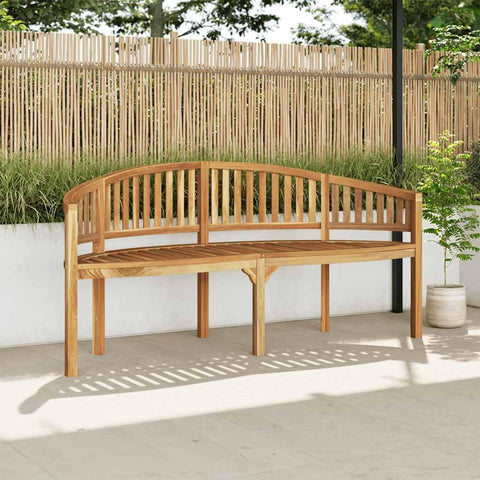 Oakestry Banana Bench 70 9Inch Solid Teak Wood Outdoor Patio Garden Seating Furniture Weather Resistant Durable Heavy Duty Modern Backyard Porch Deck Lawn