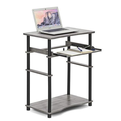 Furinno 10016GYW/BK Home Laptop Notebook Computer Desk, French Oak Grey/Black