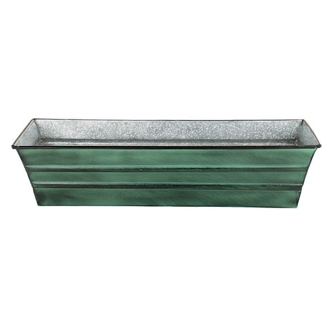 Achla Designs Galvanized Window Flower Box Planter-Green-Small (22" L x 6" W x 5" H)