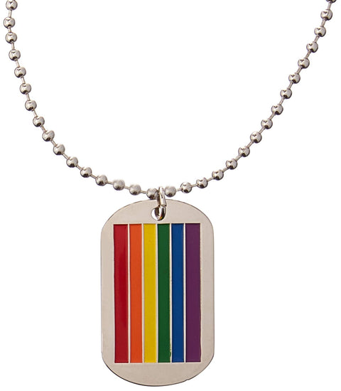 Gaysentials Rainbow Military I.d. Tag Necklace, 1.0 Ounce