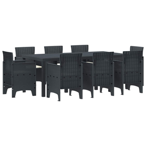 vidaXL Garden Dining Set 9 pcs Anthracite Polypropylene, Stylish Outdoor Dining Set for Garden and Patio, Lightweight, Tough, Perfect for Family Gatherings