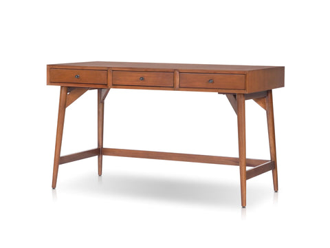 Alpine Furniture Flynn Wood Large Writing Desk - Chestnut Brown