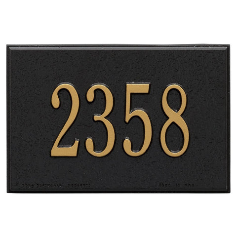 Whitehall Products 1426BG Wall Mailbox Plaque with One Line, Black