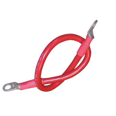 Ancor 189131 Marine Grade Electrical Premium Tinned Boat Battery Cable Assemblies (4-Gauge, Size 3/8 Stud, Red, 18-Inches-Pack)