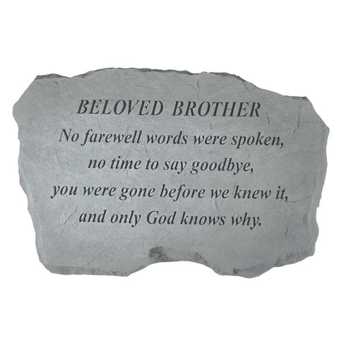 Kay Berry- Inc. 98420 Beloved Brother-No Farewell Words Were Spoken - Memorial - 16 Inches x 10.5 Inches x 1.5 Inches