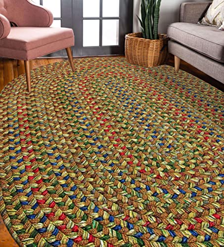 Rhody Rug Katie KA53 Camel 3' x 5' Oval - Braided Area Rug, Home Decor, Floor Mat or Bedroom Rug - Easy Care, Ideal for High Traffic Areas in Hallway and Living Room - Made in USA